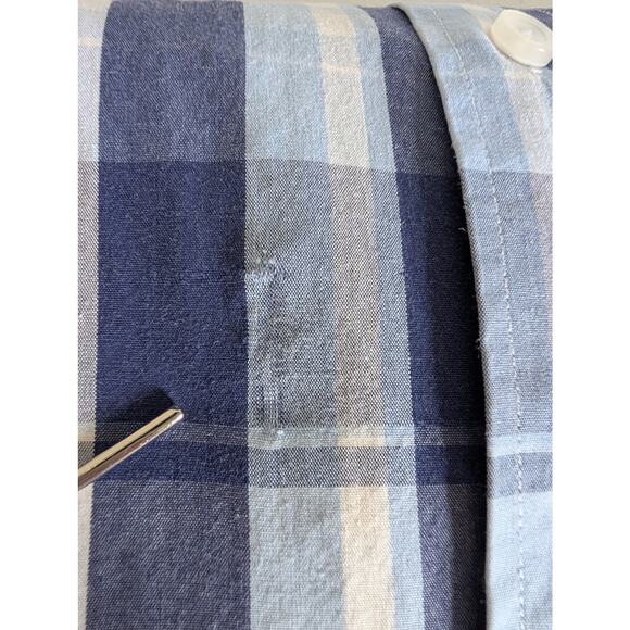 Mario Zegnoti Poplin Shirt Men L* Check Button Down Long Sleeve Contrast Trim - Picture 13 of 13